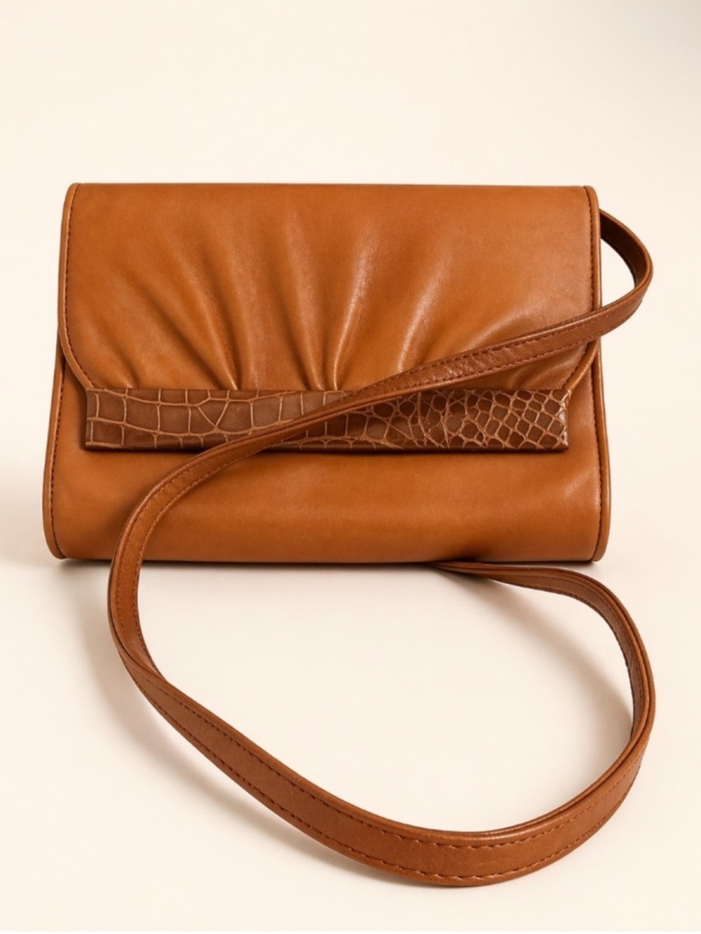 Gucci Vintage Cognac Leather Convertible Shoulder Bag Clutch - Picture 4 of 12